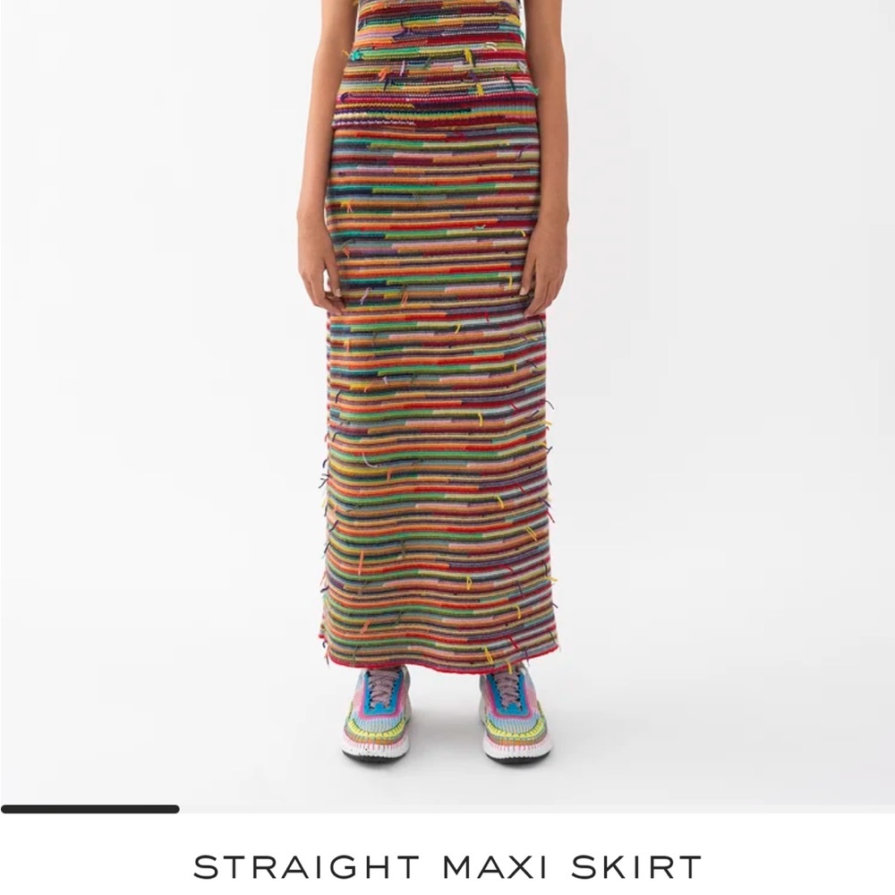 Chloe Multicolor Rainbow Cashmere Skirt